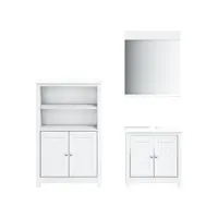 colonne salle de bain - moderne meubles de salle de bain 3 pcs berg blanc bois de pin massif fr2024