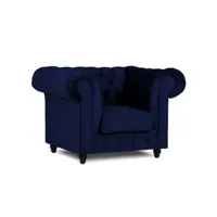 fauteuil chesterfield en velours bleu - wilston chest-vel-ble-1