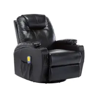fauteuil à bascule de massage noir similicuir