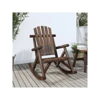 chaise à bascule style moderne, rocking chair fauteuil relax, de jardin 69x96x101 cm bois massif d'épicéa meuble pro frco66437