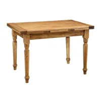table à rallonge  en bois massif de tilleul, finition noyer l120xpr80xh80 cm