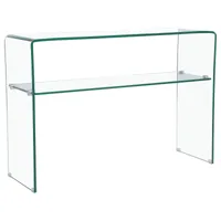 console genova - 110 x 35 x 75 cm - verre courbé transparent