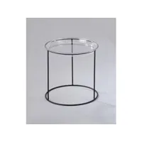 homemania table basse moderne - orion - noir - 40 x 40 x 37,5 cm