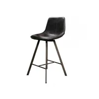 slam - chaise de comptoir aspect cuir noir