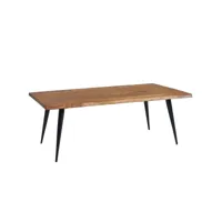 finebuy table basse de salon sheesham bois massif et métal  petite table de canapé marron  design table d'appoint style moderne