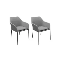 lot de 2 chaises de jardin en aluminium et tissu gris - pacific 95187018lot2