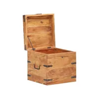 coffre de rangement, banc de rangement, boîte de rangement 40x40x40 cm bois d'acacia solide pewv18698 meuble pro