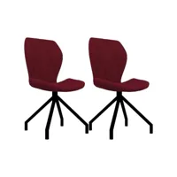 chaises à manger lot de 2 rouge bordeaux similicuir