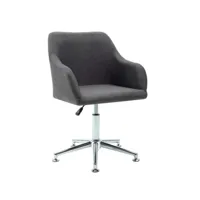 chaise avec accoudoirs pivotante tissu gris foncé et métal chromé isus - lot de 4