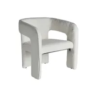 fauteuil en coton bouclé blanc, 69x68x73 cm