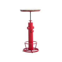 table haute table de bar style industriel hauteur réglable repose-pieds rouge tab10023