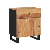 table de chevet 50x33x60cm bois d'acacia solide et d'ingénierie