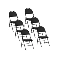 lot de 6 chaises pliantes noires scandinave chaise de salle à manger