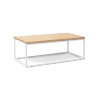 table basse icub u.  60x100x43 cm. blanc-naturel  style scandinave ccvi6010042 u bl-na 30
