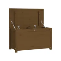 boîte de rangement, banc de rangement marron miel 80x40x45,5 cm bois massif de pin pewv84356 meuble pro