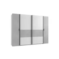 armoire portes coulissantes battante  vironi blanc et béton 272cm 20100994885