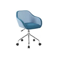 chaise de bureau mandurah, fauteuil de bureau, siège de bureau ergonomique, 56x58h77/84 cm, bleu 8052773853330