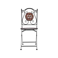 vidaxl chaises de bistrot mosaïque 2 pcs marron céramique 46714