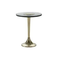table d'appoint thai natura gris transparent doré verre aluminium verre 45 x 45 x 56 cm