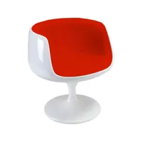 chaise longue - chaise design blanche - revêtement en tissu - geneva rouge