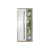 roma armoire vitrine 3 portes battantes avec lumières led 90x194 cm