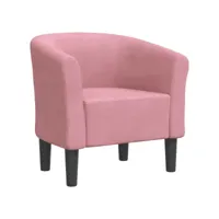 fauteuil cabriolet rose velours