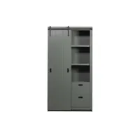 slide - armoire avec porte coulissante l122cm - couleur - vert olive