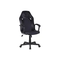 fauteuil gaming noir en simili et mesh avec assise réglable - glitch 68484099