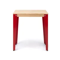 table salle a manger lunds  80x80x75cm  rouge-naturel. box furniture ccvl808075 rj-na