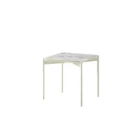 homemania table basse moderne - ivy - blanc, gris - 55 x 55 x 35 cm