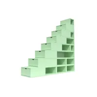 escalier cube de rangement hauteur 200 cm  vert pastel esc200-vp