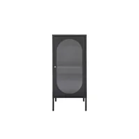 adelaide - petit meuble de rangement en verre et métal h50cm - couleur - noir