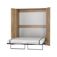 armoire lit escamotable vertical 160x200 cm or artisan avec porte lit rabattable lit mural todor