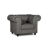 fauteuil chesterfield en simili cuir gris - wilston chest-gri-1