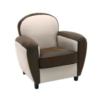 bobochic fauteuil club design busby marron et beige 13945vi