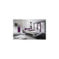 chambre vera , blanc et violet 180x200 cm - armoire: sans armoire miro-luna sans armoire