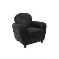 fauteuil club confortable en polyester - noir