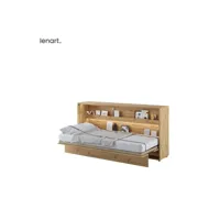 lenart lit escamotable bed concept 06 90x200 horizontal chêne artisanal