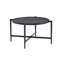 finebuy table basse de salon aspect pierre et métal 70x70x38 cm ronde industriel anthracite  petite table de canapé  design table d'appoint