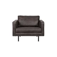 rodeo - fauteuil en cuir noir 378608-z