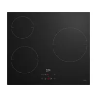beko - table de cuisson à induction 60cm 3 foyers 5900w noir  hii63400mt -