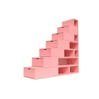 escalier cube de rangement hauteur 175 cm  rose pastel esc175-rp