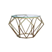 table basse verre silla - transparent - doré