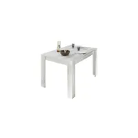 table de repas rectangulaire pin blanc - lubio - l 180 x l 90 x h 79 cm - neuf
