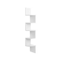étagère d'angle étagère murale étagère en forme zigzag bibliothèque blanc helloshop26 12_0000573