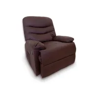 fauteuil de relaxation massant astan hogar manuel chocolat cuir synthétoqie