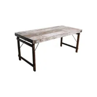vintage- table pliante bois blanc