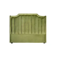 tête de lit en velours vert, 160x10x130 cm