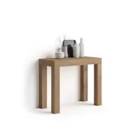 mobili fiver, table console extensible first, bois rustique, made in italy