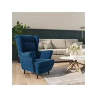 stanley - fauteuil velours bleu